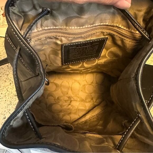 Rare Vintage Coach Legacy Studio 09368 Black Leather Drawstring Backpack Purse - Picture 12 of 14